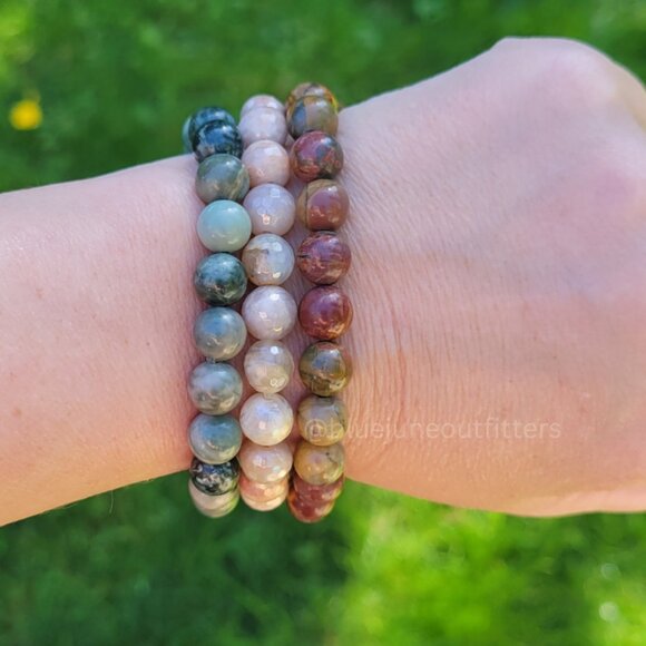 Mystery Bundle of 3 Genuine Gemstone Bracelets - Picture 3 of 5